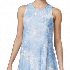 Calvin Klein NWT Blue Women's Size 10 Floral Print A-Line Shift Dress $119